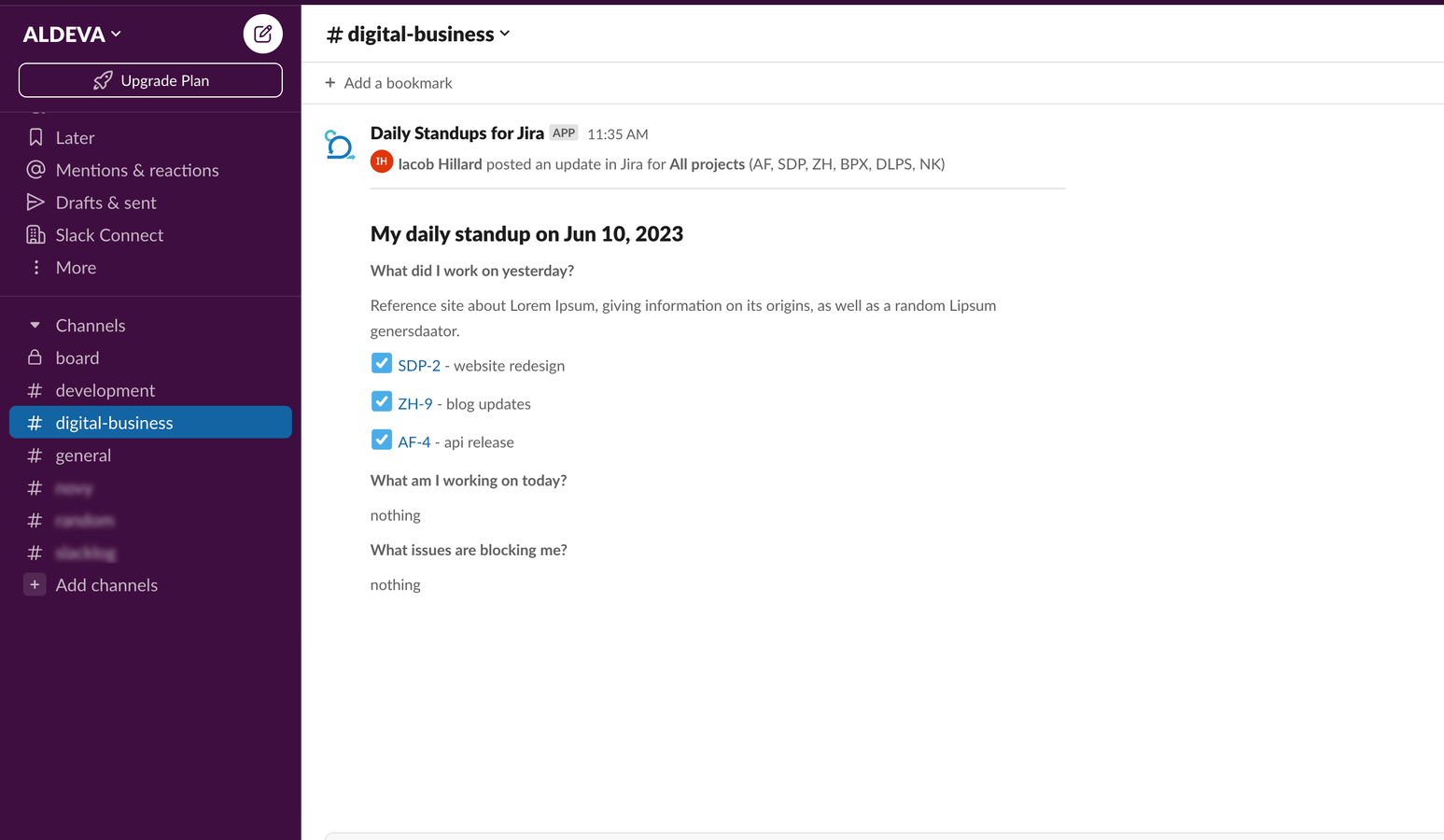 Slack integration