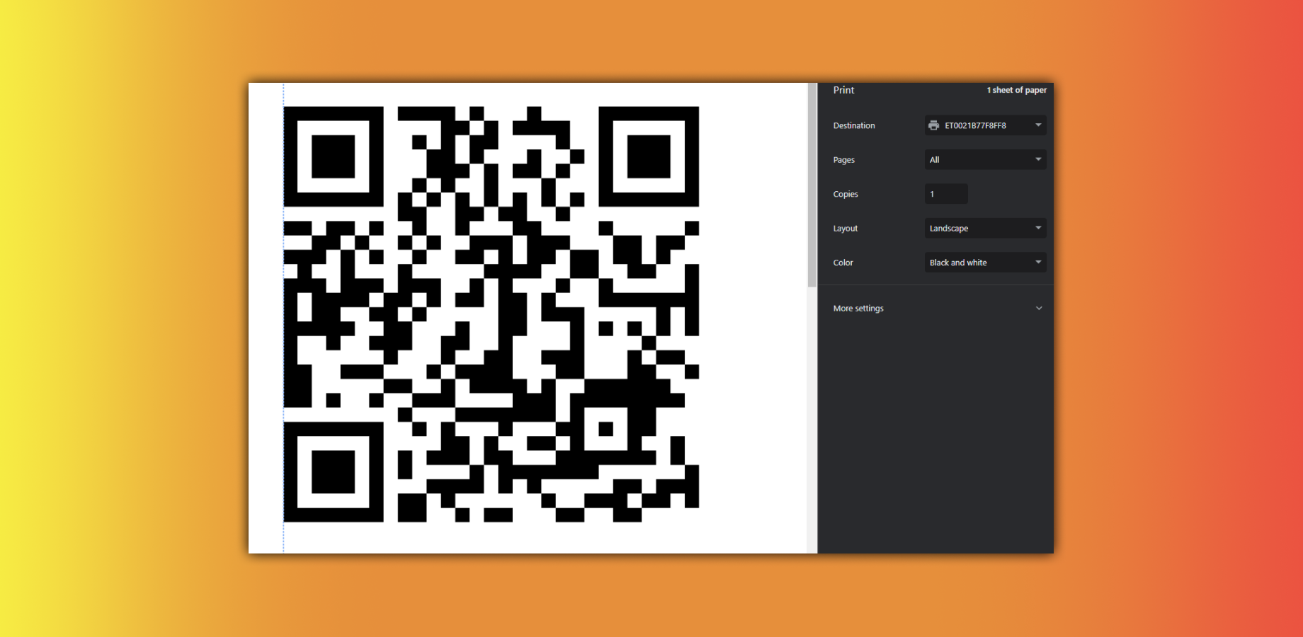 Print QR code
