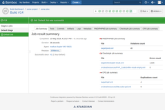 Metric summaries for job
