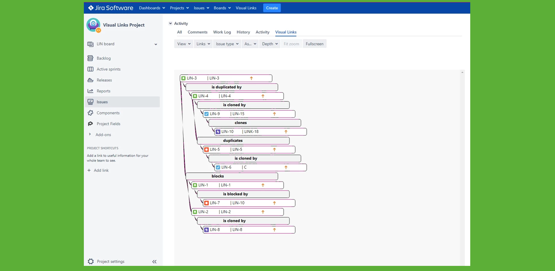 See full hierarchy of issues, epics and subtasks