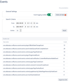 Activate event logging to get an overview over the most commonly fired confluence events.