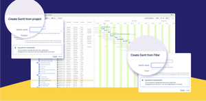 Gantt Chart: Create a complete Gantt chart from a Jira project, Jira filters, or from scratch. Each bar on the Gantt chart represents a Jira issue while arrows in between the bars represent task dependencies.