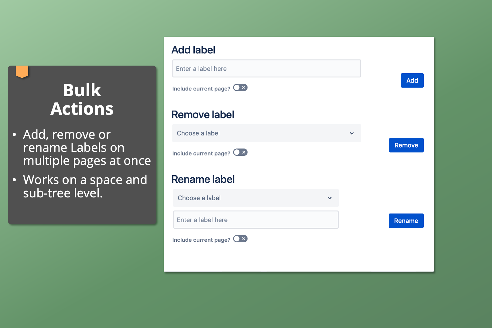 Label Bulk Actions