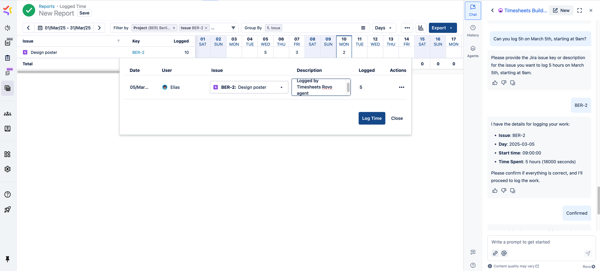 AI-Powered Time Logging