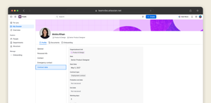 Your own data available to you and your HR employees. Edit your own public details without waiting for HR.