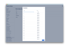Field Configuration (Probabilities, Effects) - add, edit, delete probabilities, effects your individual company process