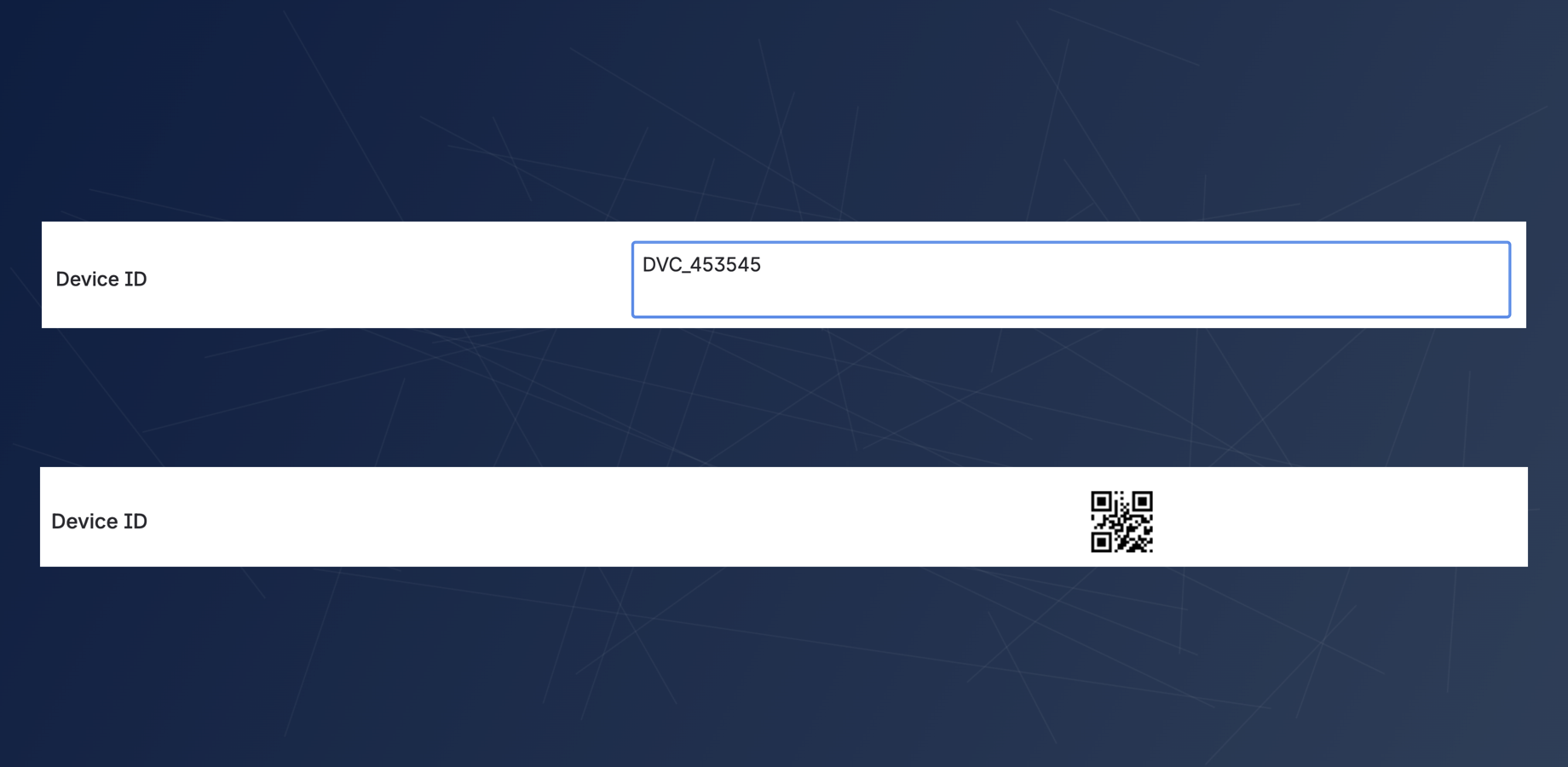 Enter any custom information, like a device ID or a serial number, and it will be transformed into a QR code/barcode. This makes it easy to bridge your digital and physical workflows for seamless asset tracking.