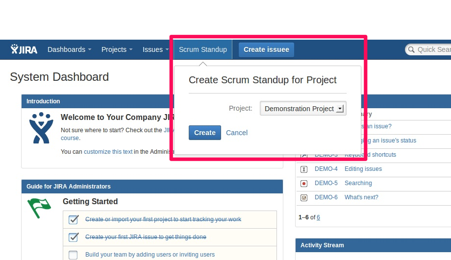 Create Standup report with just two clicks