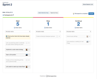 See the action items generated during your sessions. Track their progress and reassign them if needed.