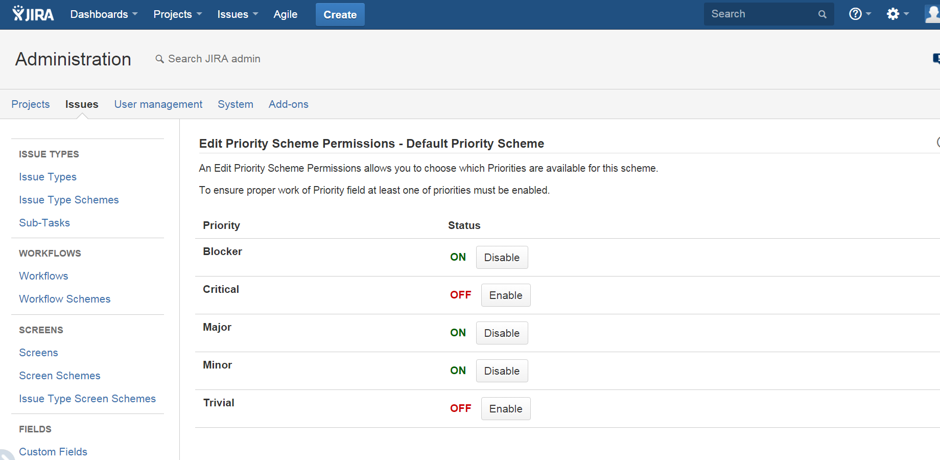 Priority Scheme