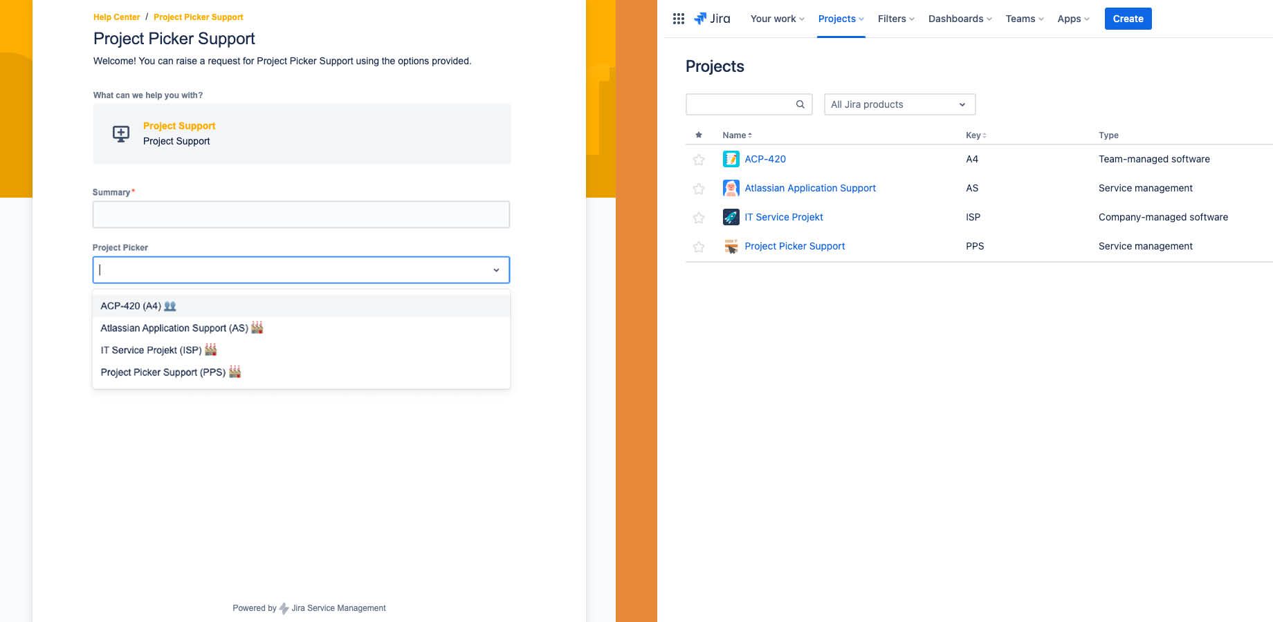 Project Picker for your JSM Service Request