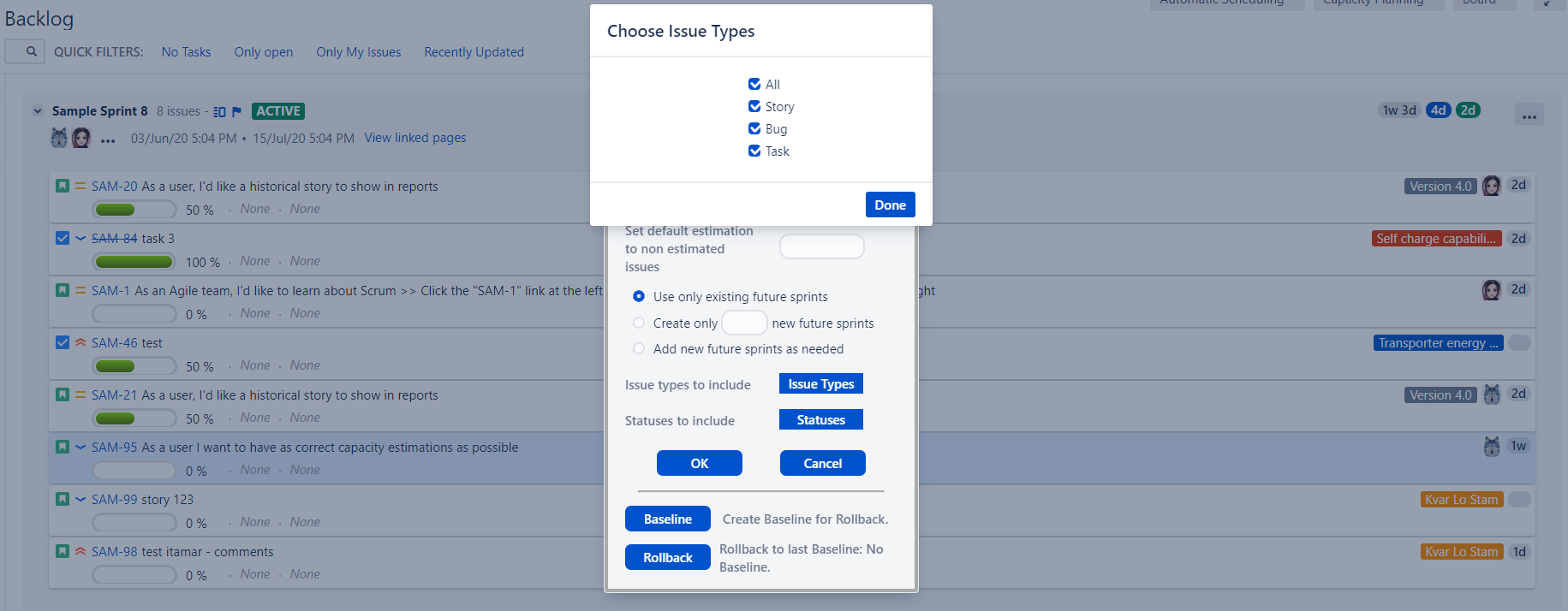 ​Filter which issues for Auto Scheduling