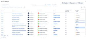 Advanced Edition: edit priority directly on the portal. Admins control who can edit, which field and in which status.