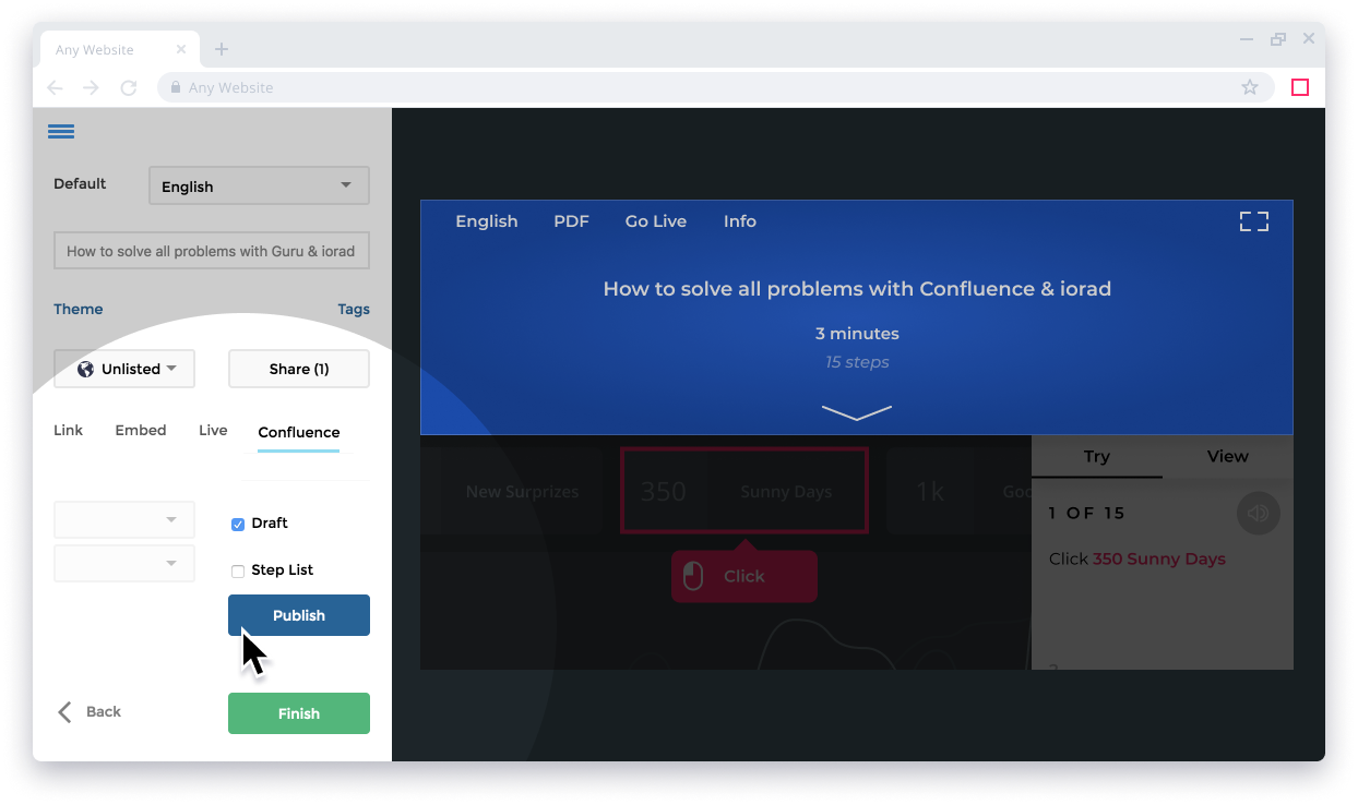 Choose the location of your solution article in Confluence.