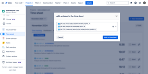 Adding issues to your time sheet