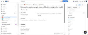 Edit surface as it appears on an issue, with upload rules shown to the user