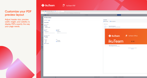 Adjust header size, preview width, height, and visibility to display PDFs exactly the way your page needs.