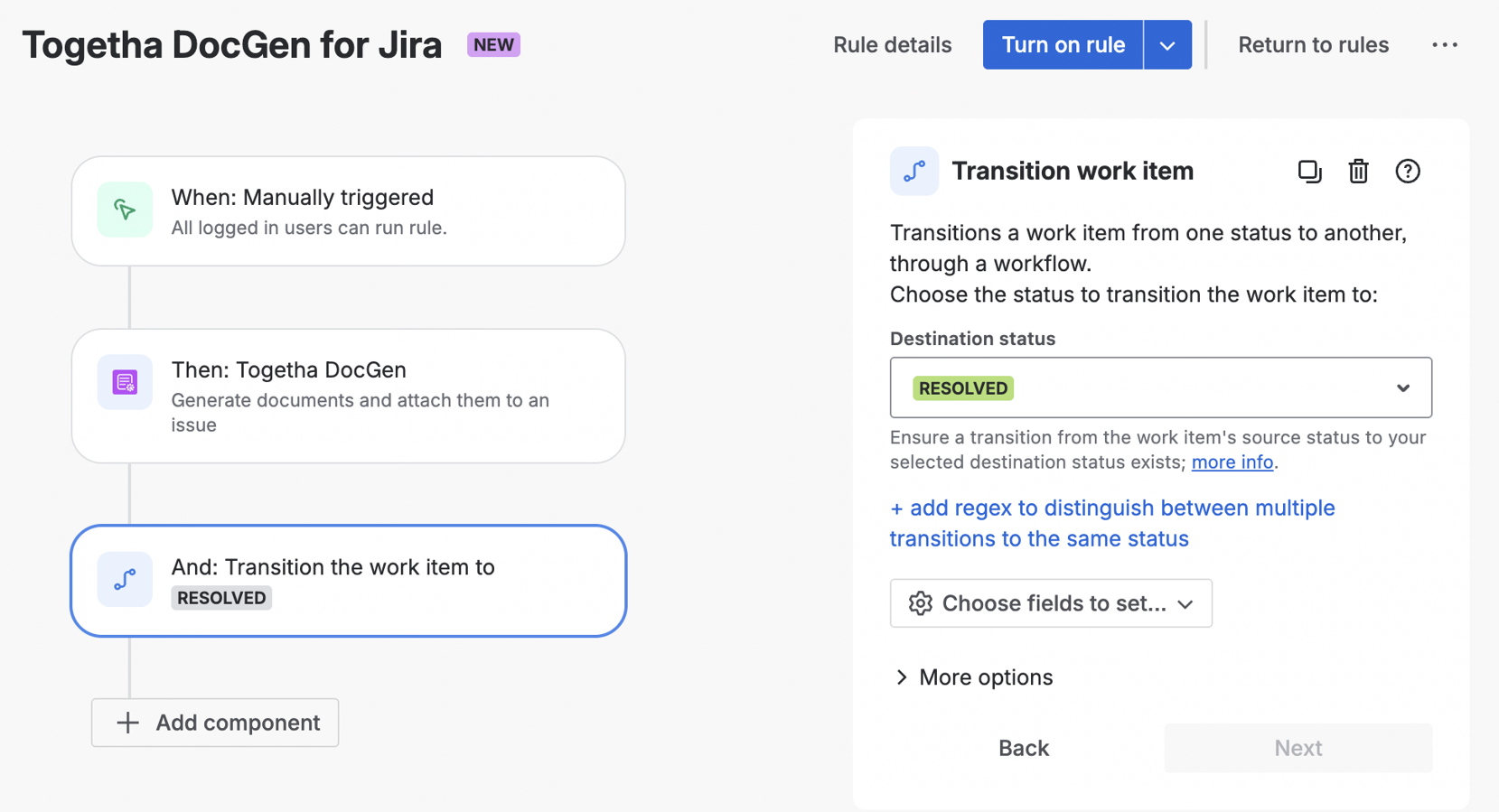 Automatic document generation triggered by Jira automation rules