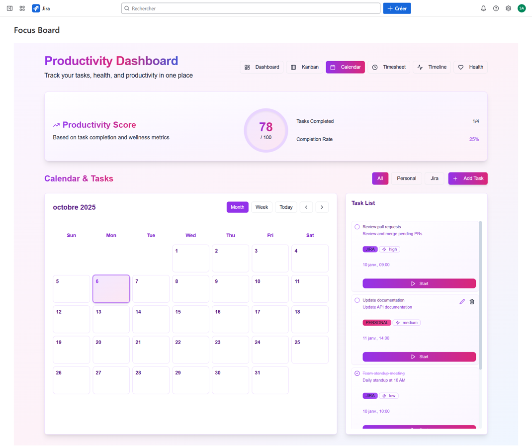 Calendar View