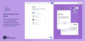 Set your brand’s color scheme once, and it will be applied automatically to all templates – ensuring every export maintains a polished, professional look.