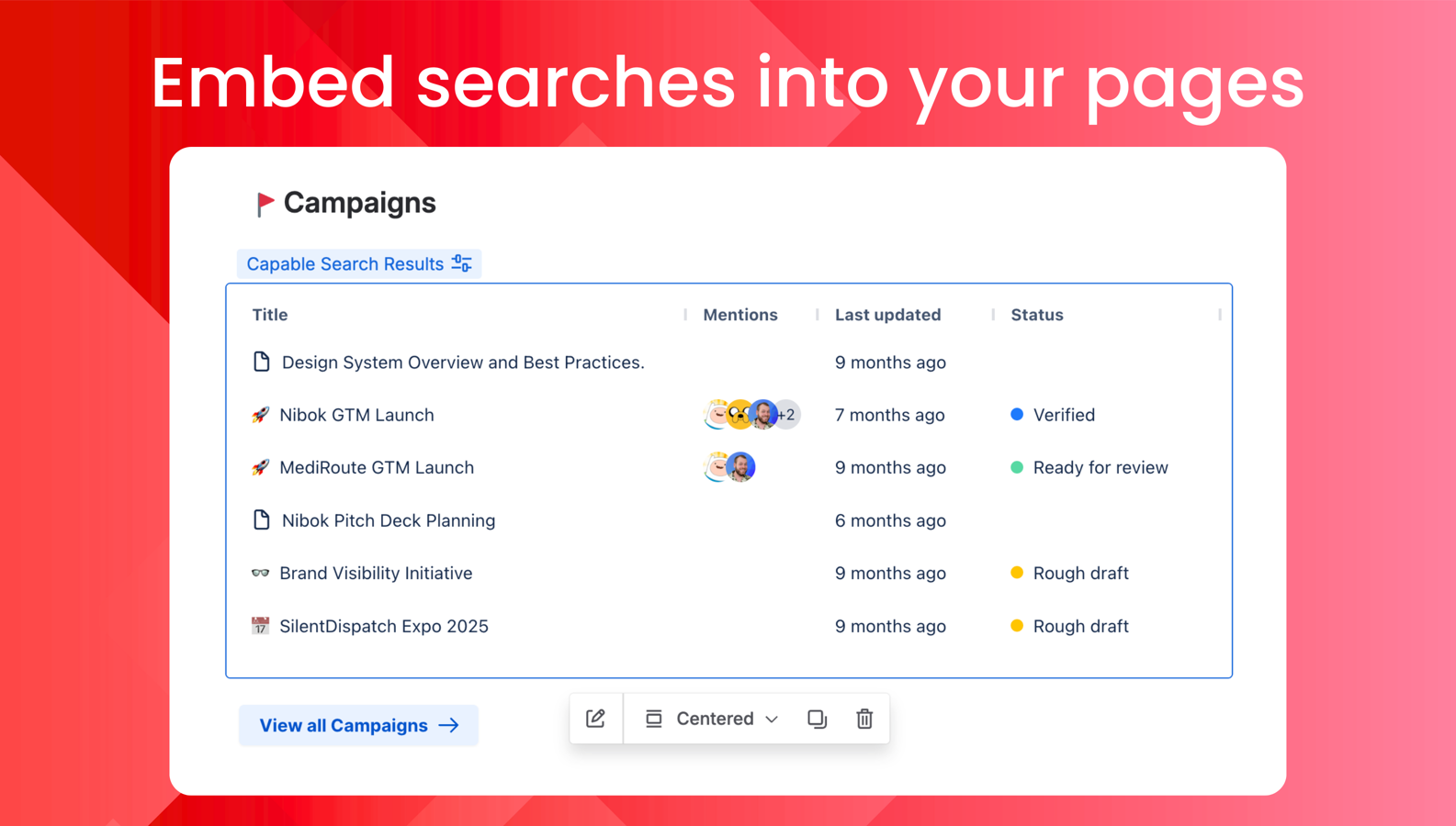 Preview pages, attachments, and more directly from search results without needing to open new tabs.