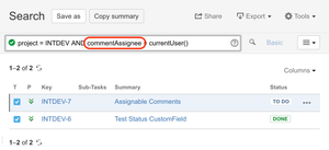 Search any assigned comments using JQL function "commentAssignee" with given user or group could help to find some related content through the history even if some comments have already been resolved.
