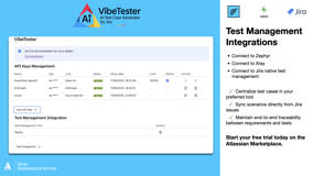 Generate test cases directly into your preferred test management system. Integrates with Zephyr, Xray, and Jira native test management to streamline QA and keep everything in one place.