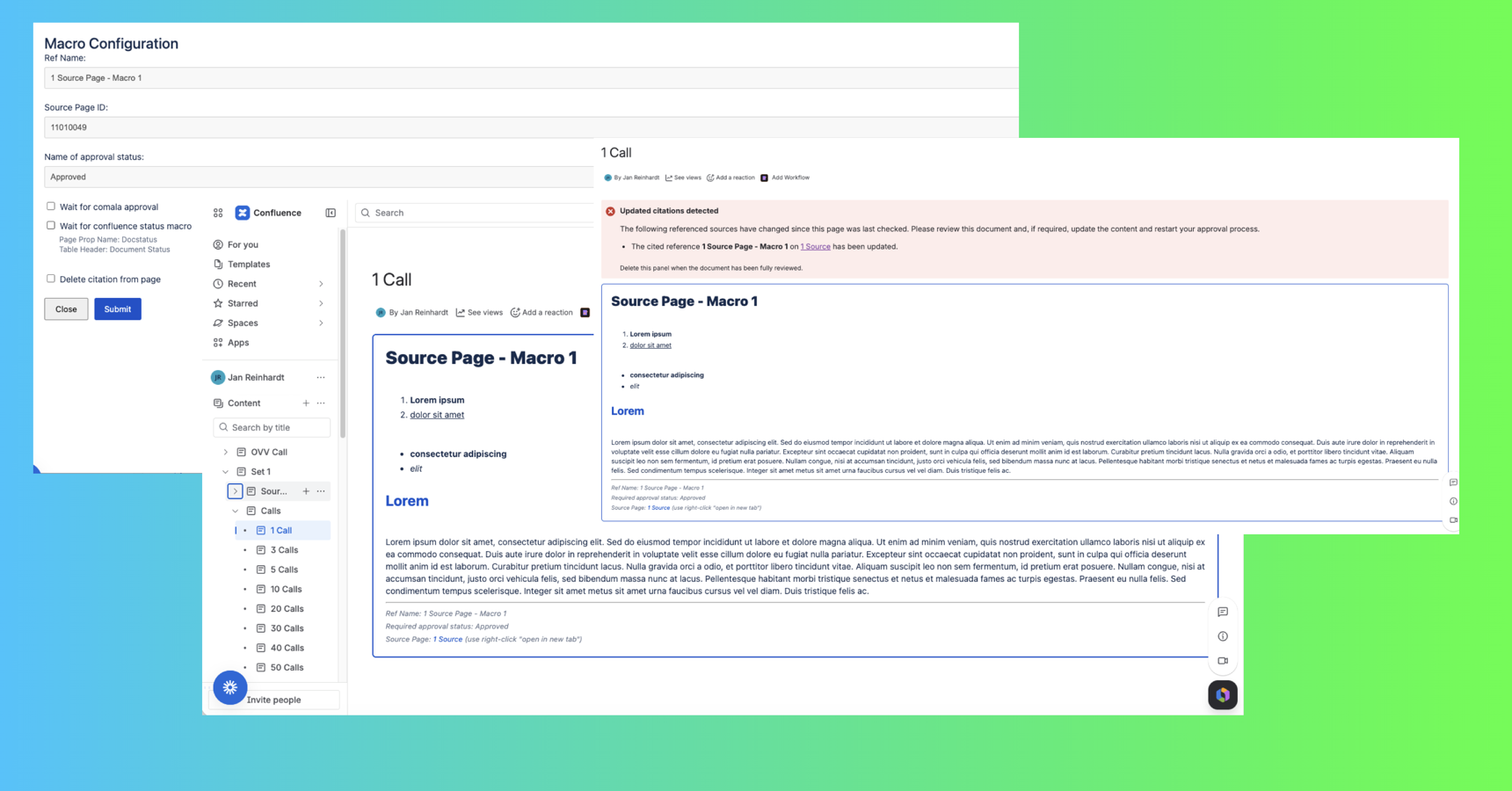 BCC Call configuration screen
