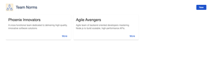 Main view of the application - list of all Team Norms created by users.