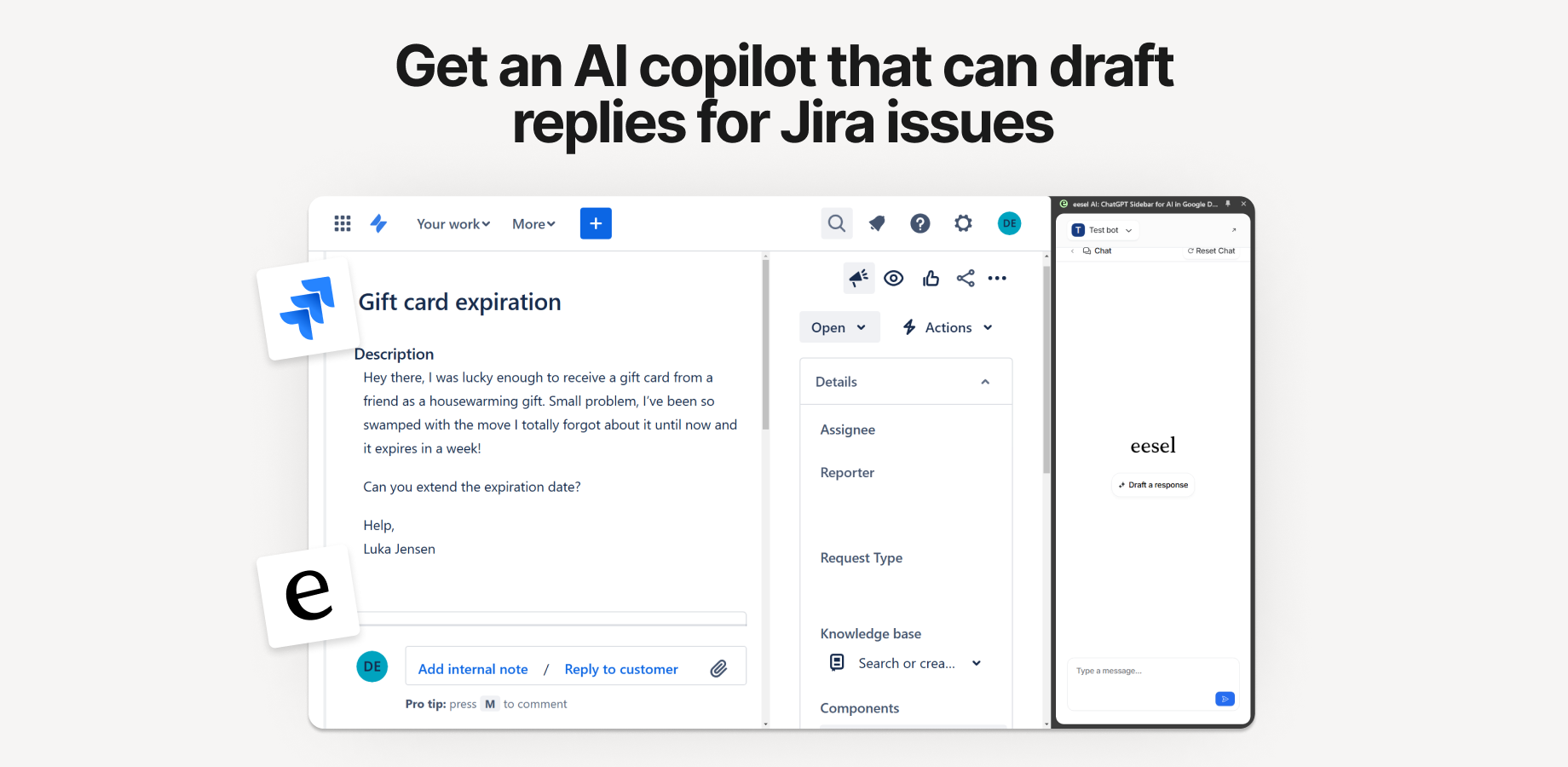 🤖 AI Copilot can draft replies for Jira issues