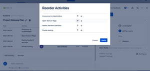 Reorder any activities in your runbook