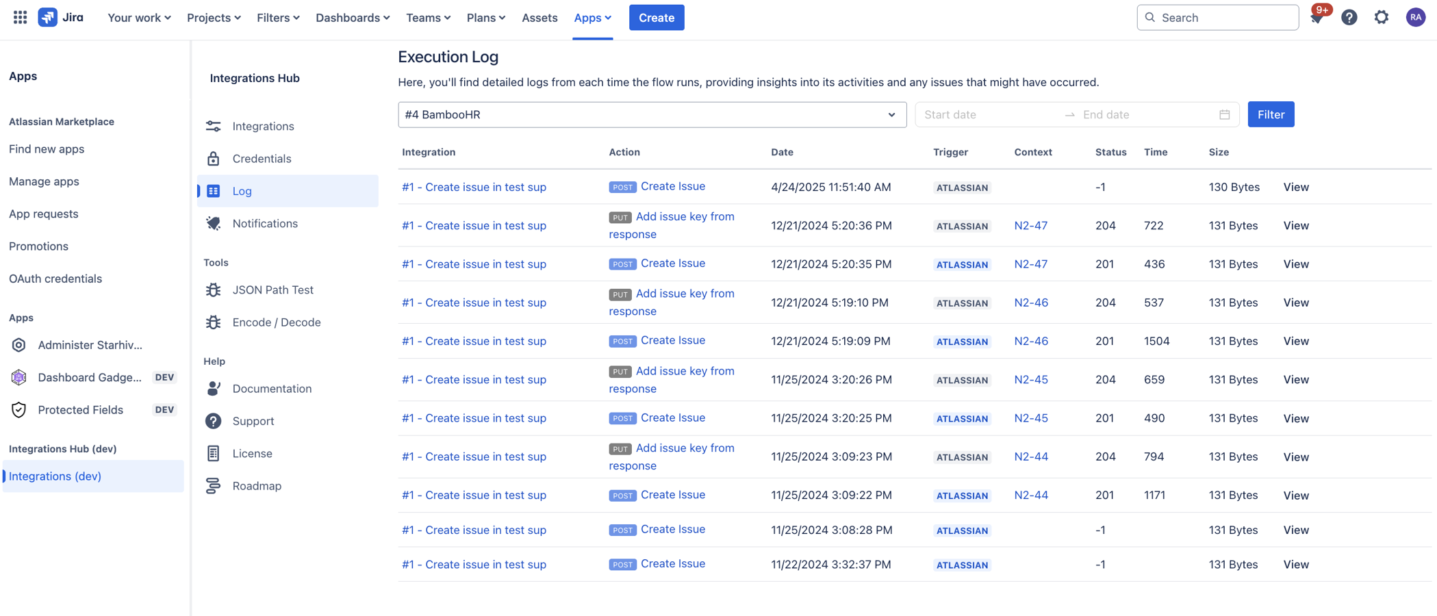 Log tracability for all actions