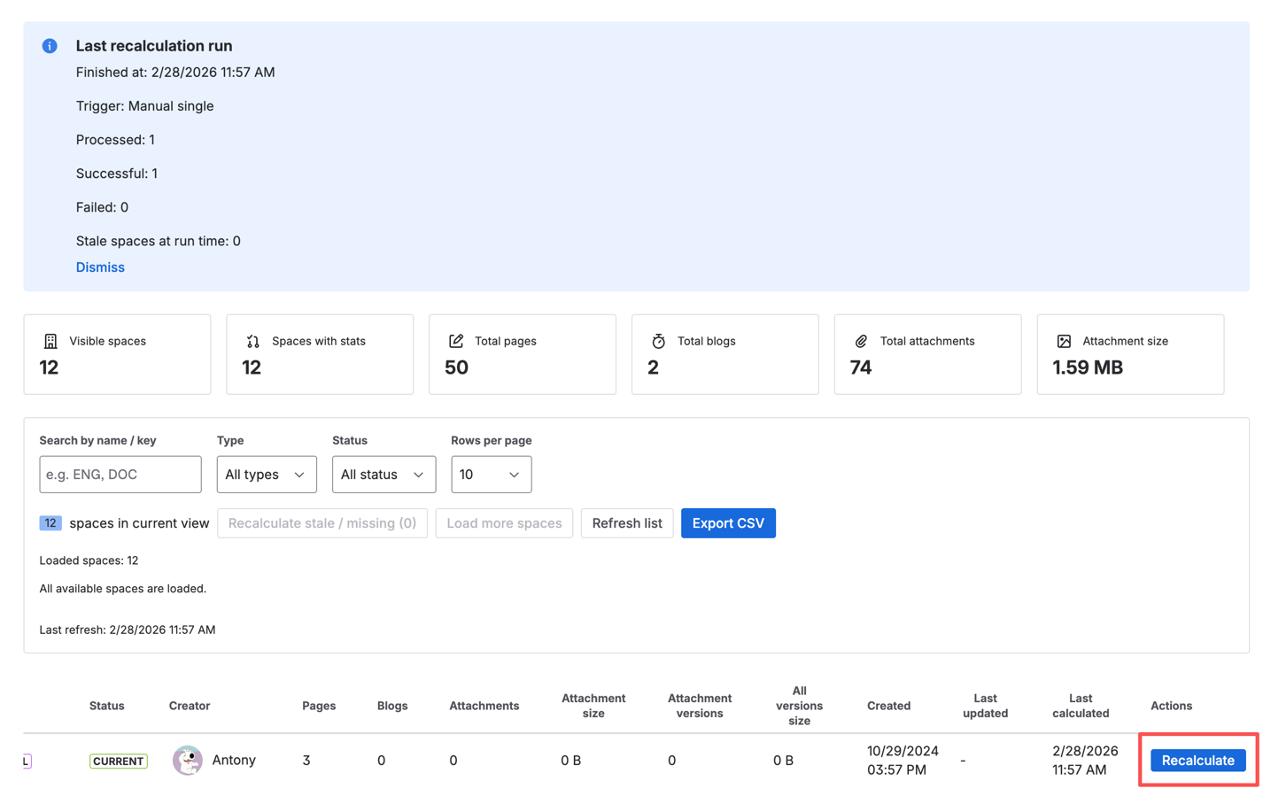 Bulk Recalculation with Progress Tracking