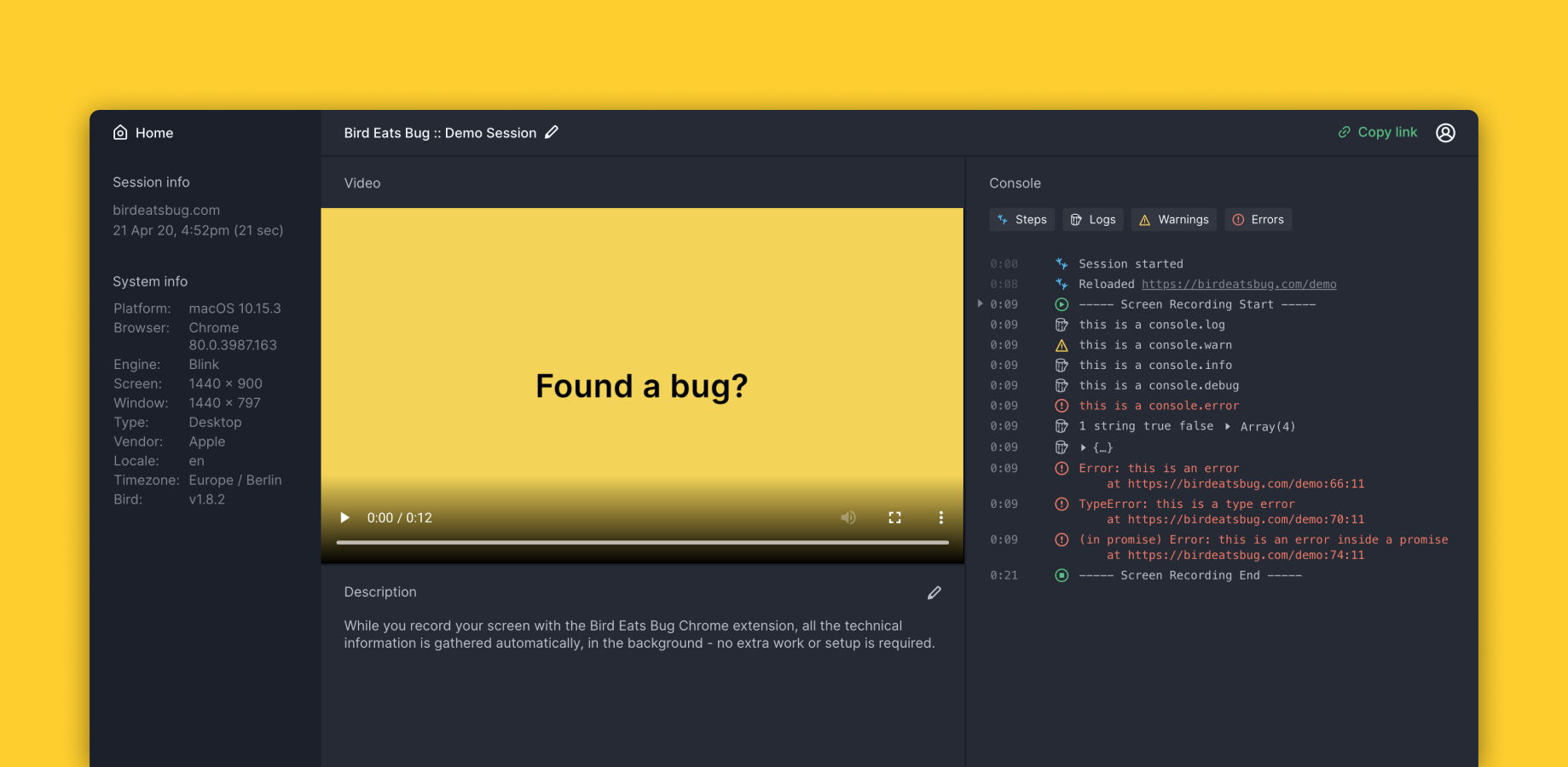 Perfect bug report