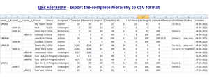 Epic Hierarchy - Export