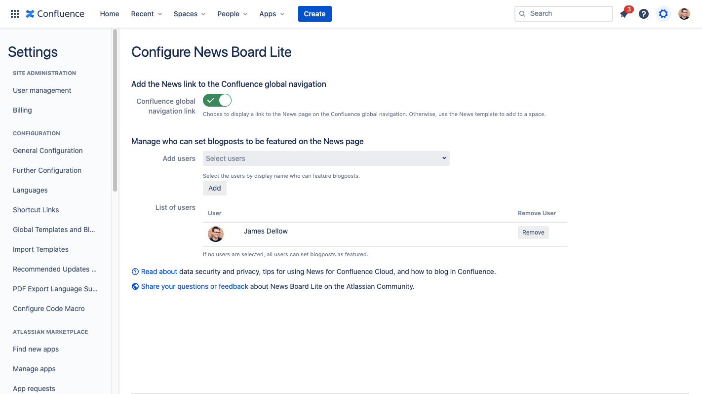 The ability to feature blogposts can be assigned to any set of users