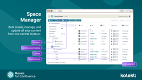 Build and organise Confluence spaces at scale with bulk page creation, templates, and structured page hierarchies