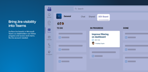 Bring Jira visibility into Microsoft Teams. Surface Jira boards and work items directly in Teams, so stakeholders can follow progress and stay aligned without needing a Jira license.