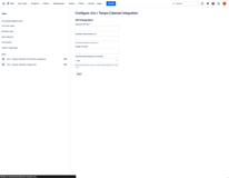 Configuration page with the form for integration settings.