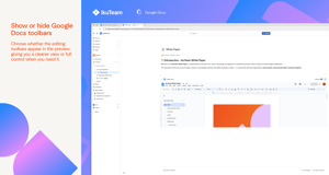 Choose whether the editing toolbars appear in the preview, giving you a cleaner view or full control when you need it.