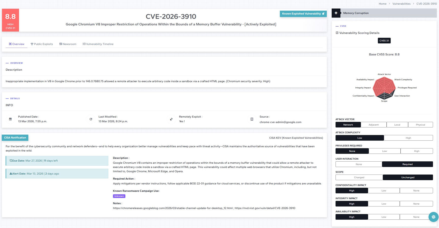 real time cve alert cvefeed.io