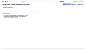 JSM project administrator can access and select to restrict list of requests to respect JSM user permissions.