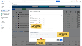 Configure developer roles and hourly rates to calculate AI vibe-coding costs automatically based on experience level and tracked work time.