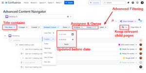 Filter for Title, unread changes, creation & update date, status, assignee & owner, labels - Find exactly what you looking for!