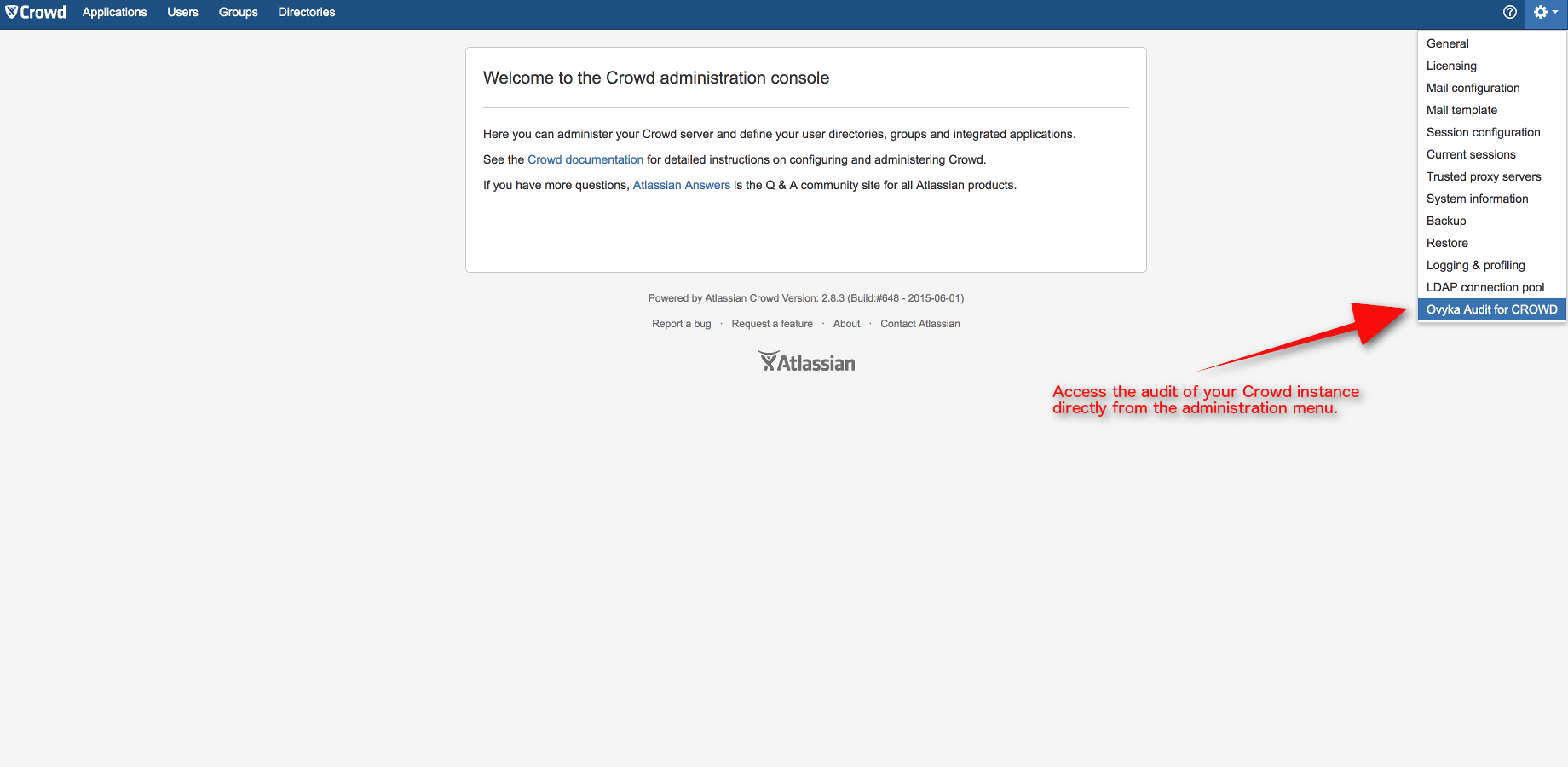 Access audit history directly from administration.