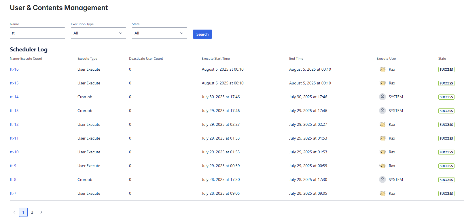 Overview automation result