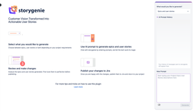Unleash your project's potential with Storygenie's intuitive landing page - your gateway to generating streamlined epics and user stories.