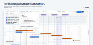 Branch a scenario, move the work and merge it back when it is right. Only Main plan publishes to Jira.