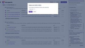 Effortlessly manage your project with Bulk Update - a quick way to change Epic assignments for multiple User Stories simultaneously.