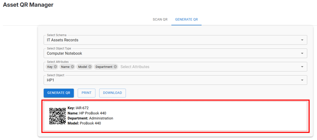 Generate & Print QR Labels